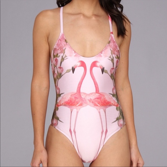 Wildfox Other - Wildfox pink flamingo one piece swim suit